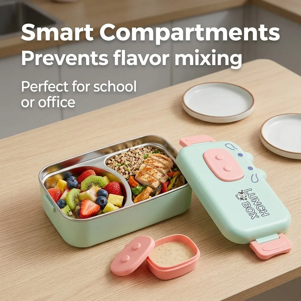 กล่องเบนโตะสแตนเลส 304 กล่องอา - Food Storage With Dividers บทวิจารณ์และราคา