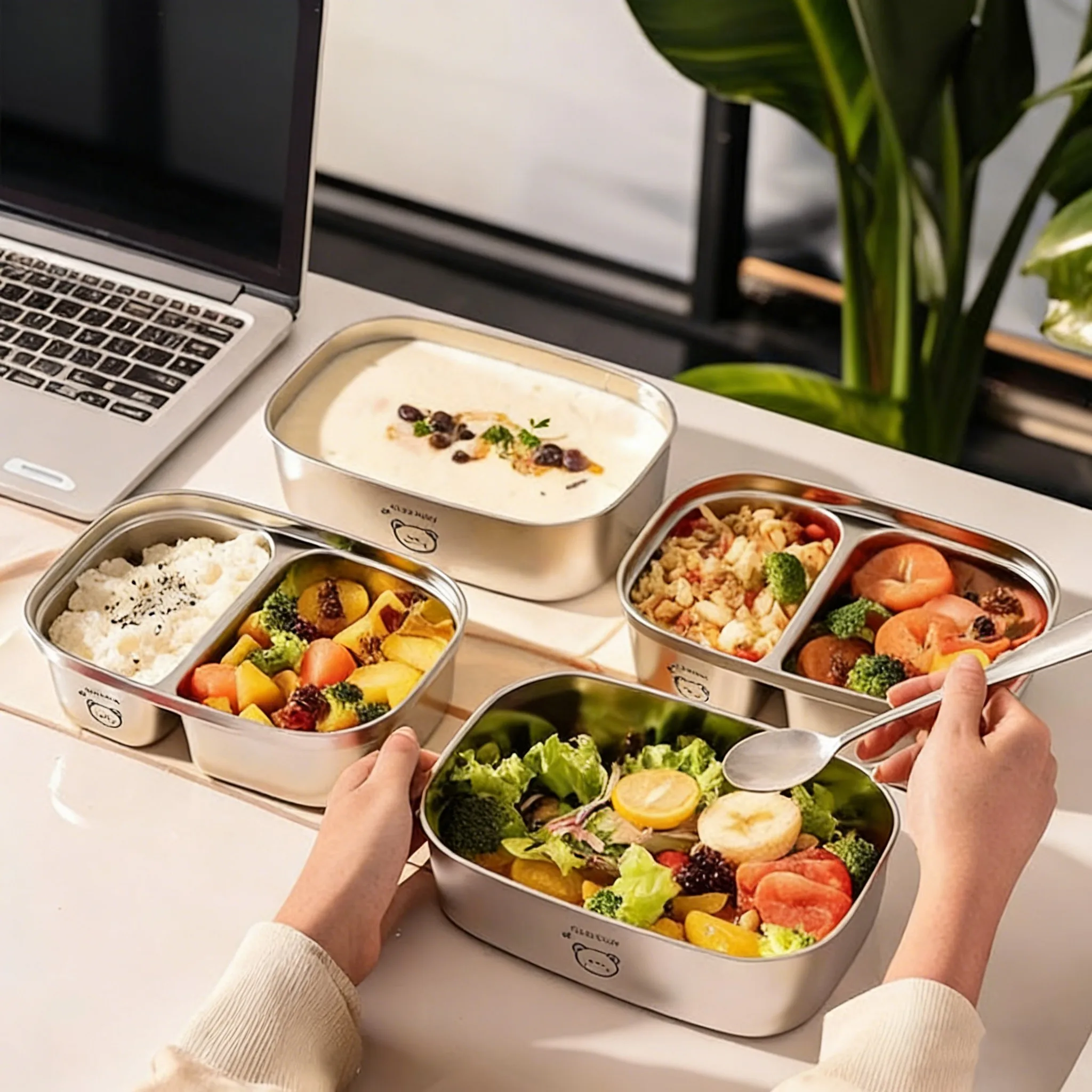 กล่องอาหารกลางวันสแตนเลส 304 ข - Food Storage Oven Safe บทวิจารณ์และราคา